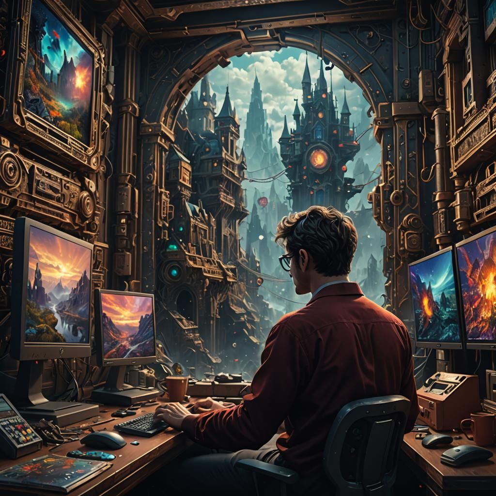 Boredom at Work: A Detailed Matte Painting