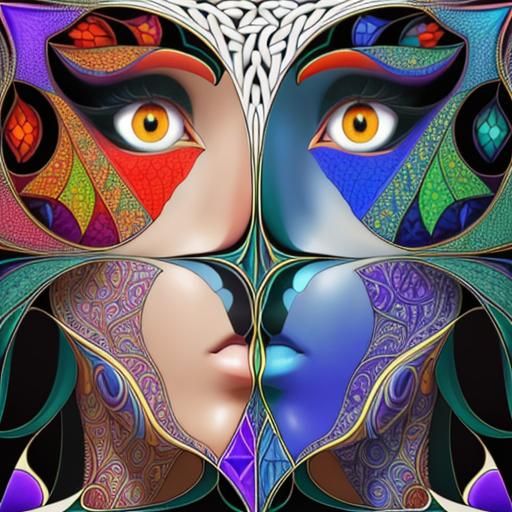 Intricate Fractal Mosaic in Celtic Style