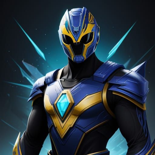 Power Ranger Demorphing into Armor in Cinematic Style