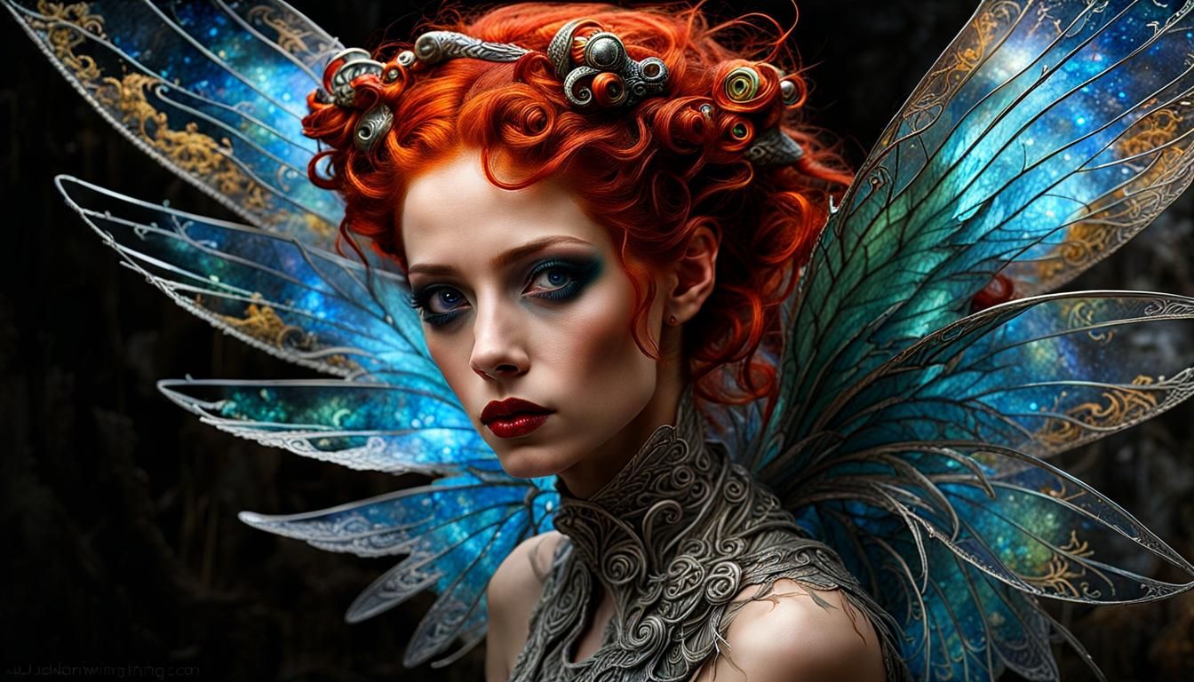 Evil Pixie Trapped in Glass Jar, Ethereal Art