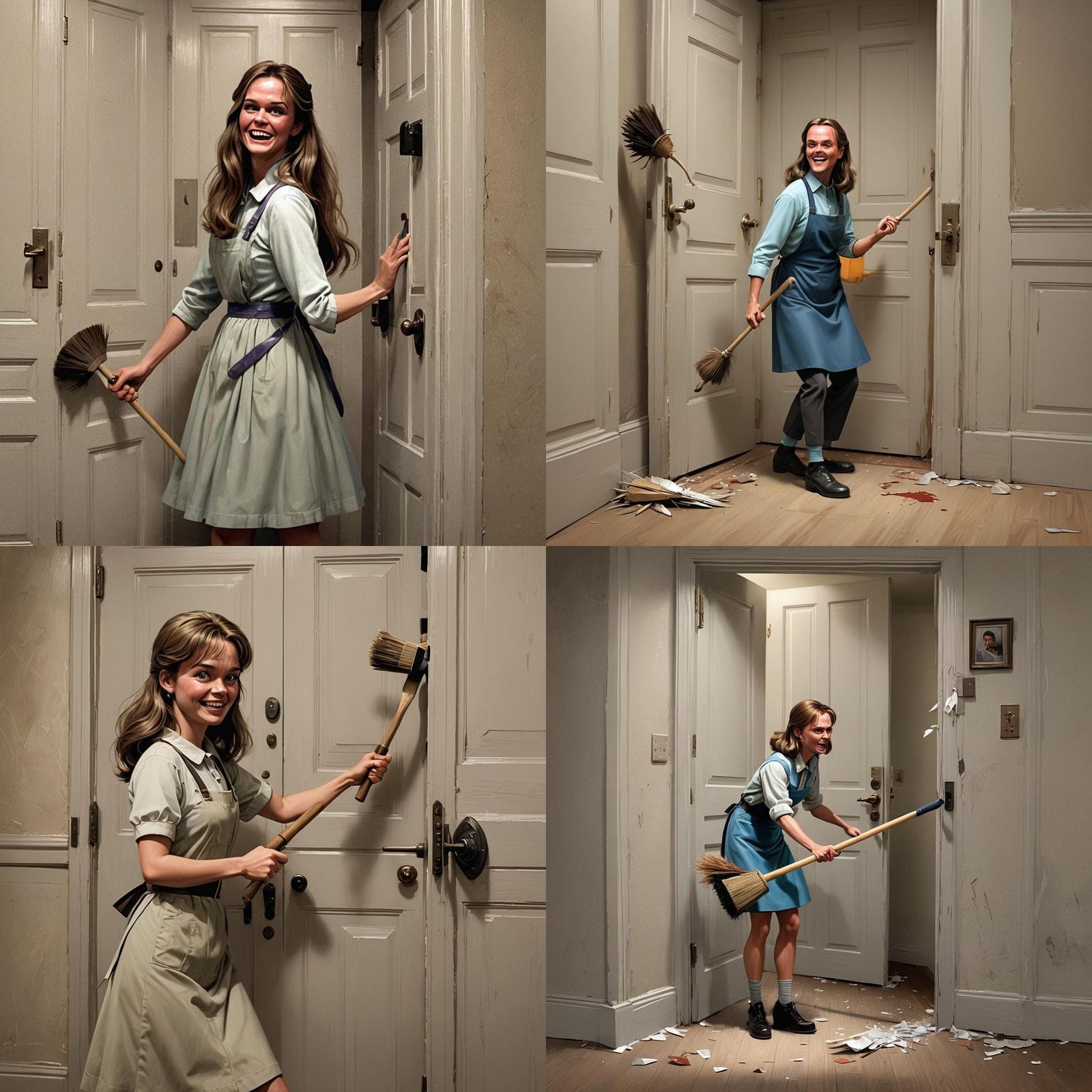 Cleaning Lady in The Shining Scene: 3D Digital Art