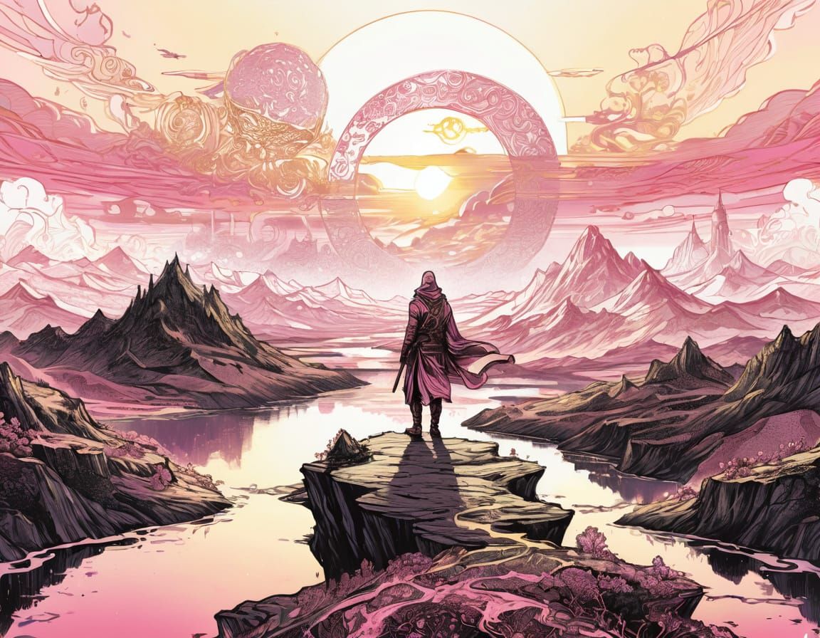 Mystical D&D Character in Golden Hour Light