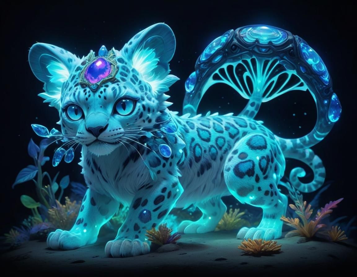 Opal Snow Leopard with Iridescent Details
