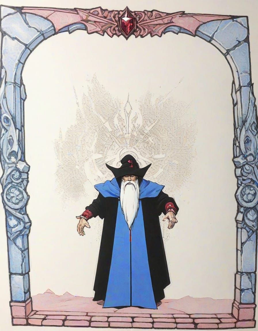 Eldritch Sorcerer Emerge from Ancient Portal in Hyperrealist...