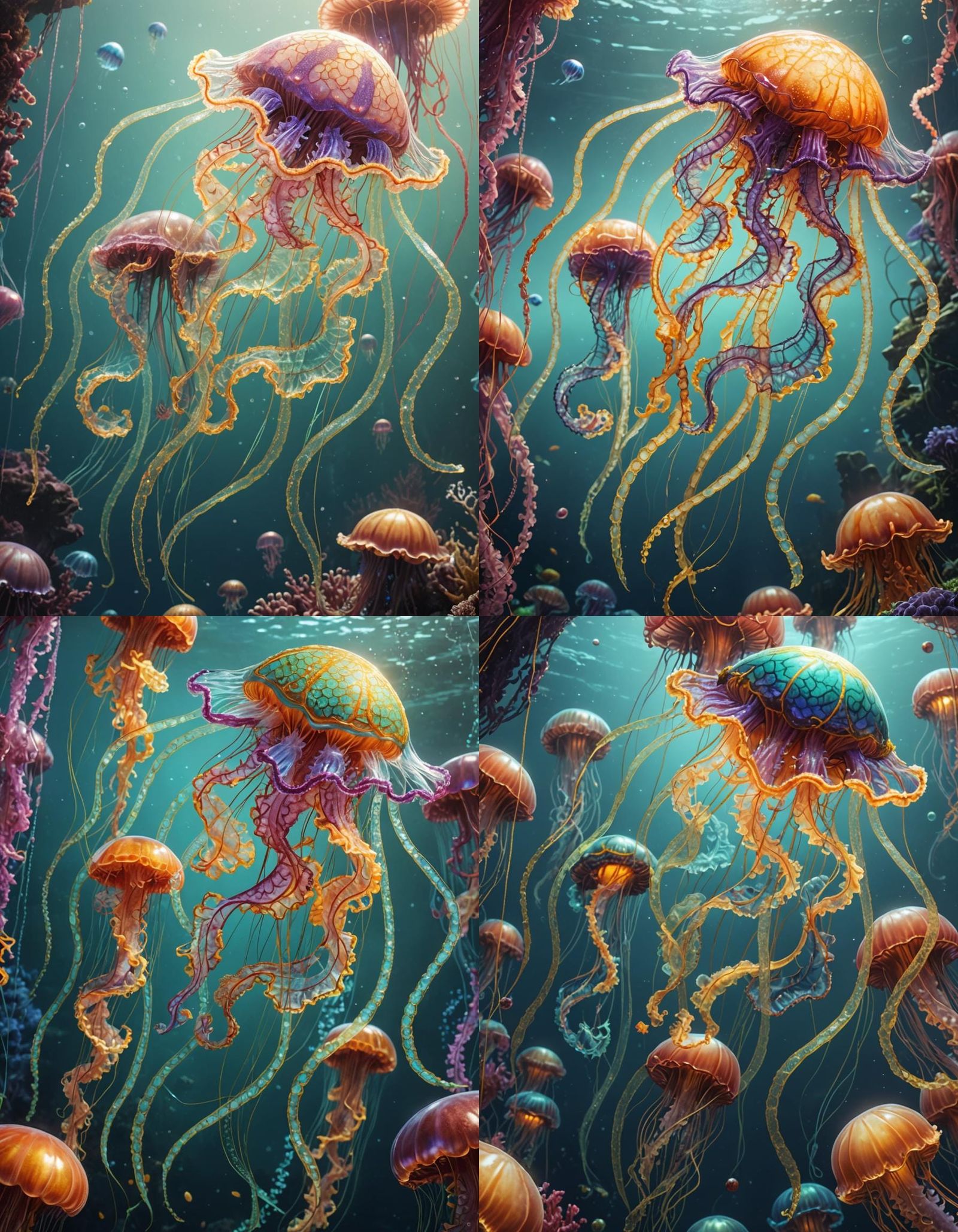 Oceanic Jellyfish in Fantastical Detailed Rendering