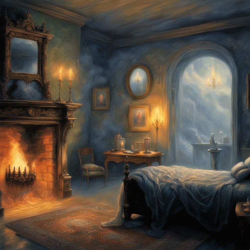 Ethereal Pinhead Apparition in Antique Mirror