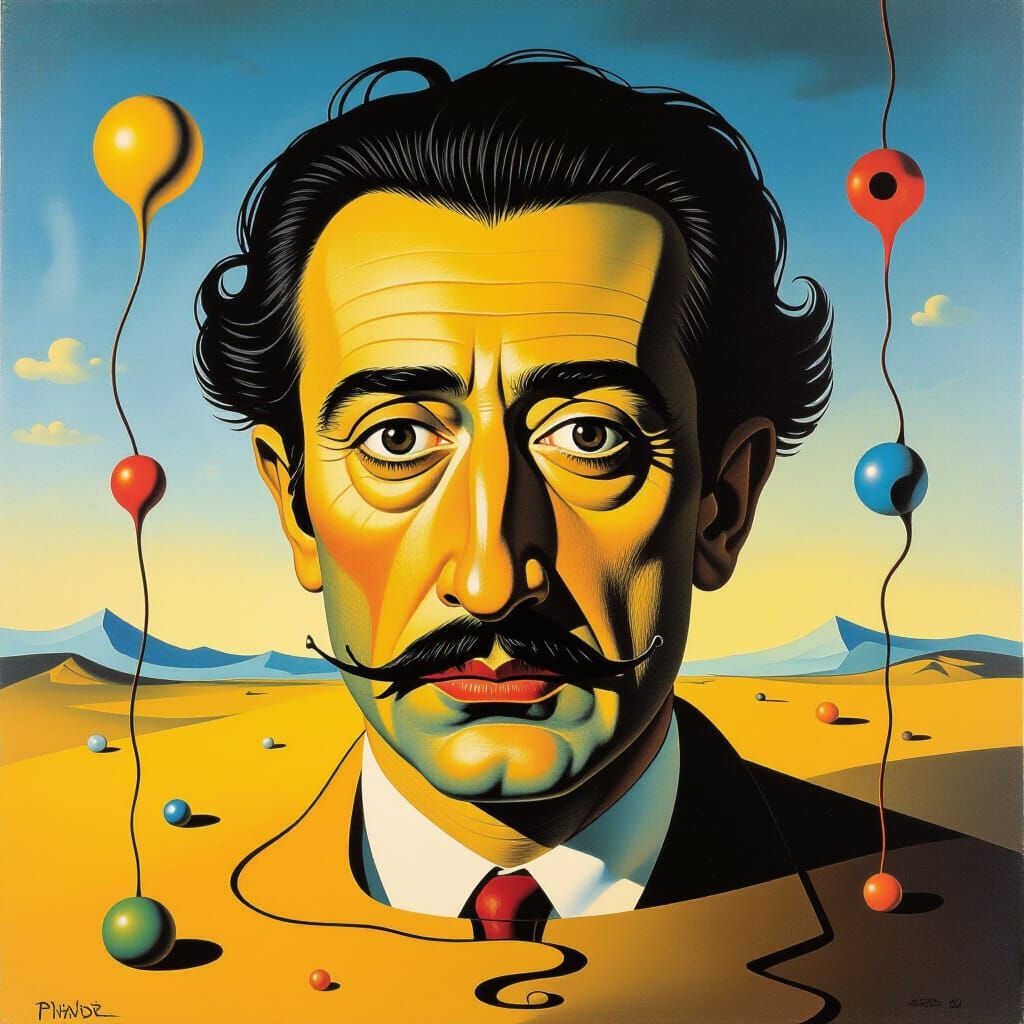 Surreal Wires and Shapes in Dali Style