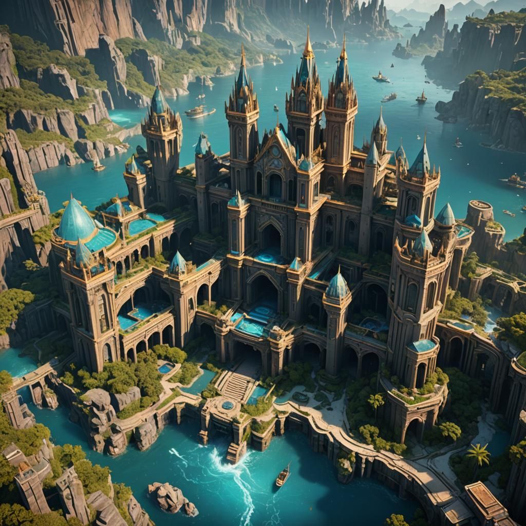 Fantastical Atlantis Concept Art in Deep Color