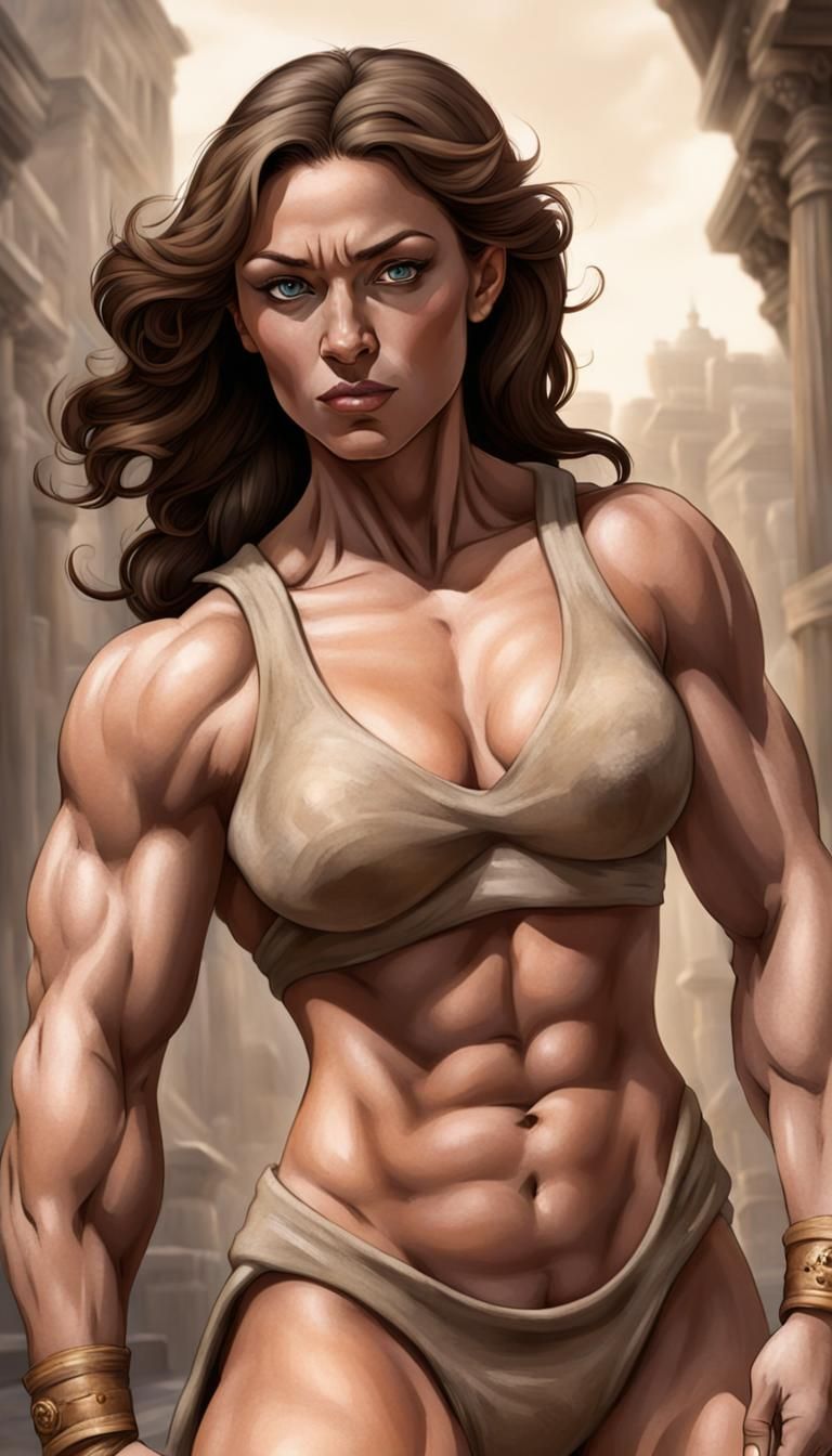 Muscular Female Hercules: Athletic and Strong