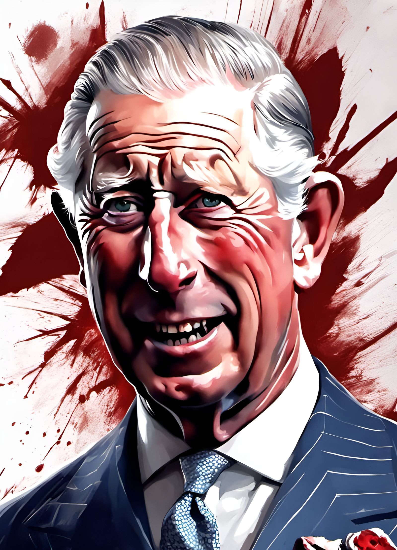 Prince Charles Vampire Portrait: Digital Illustration
