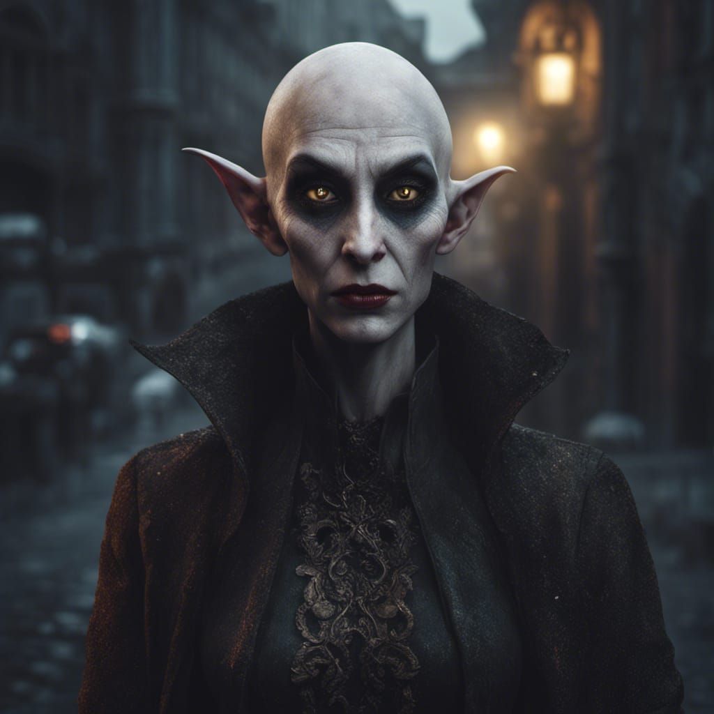 Female Nosferatu in Urban Italian City