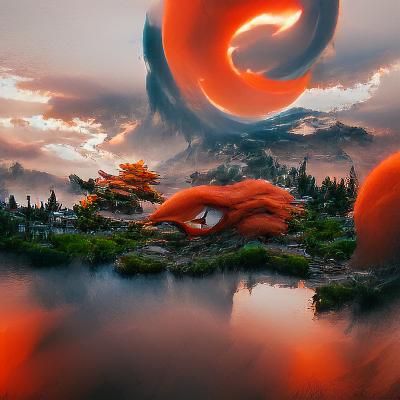 Detailed Matte Painting of Kurama in 8k