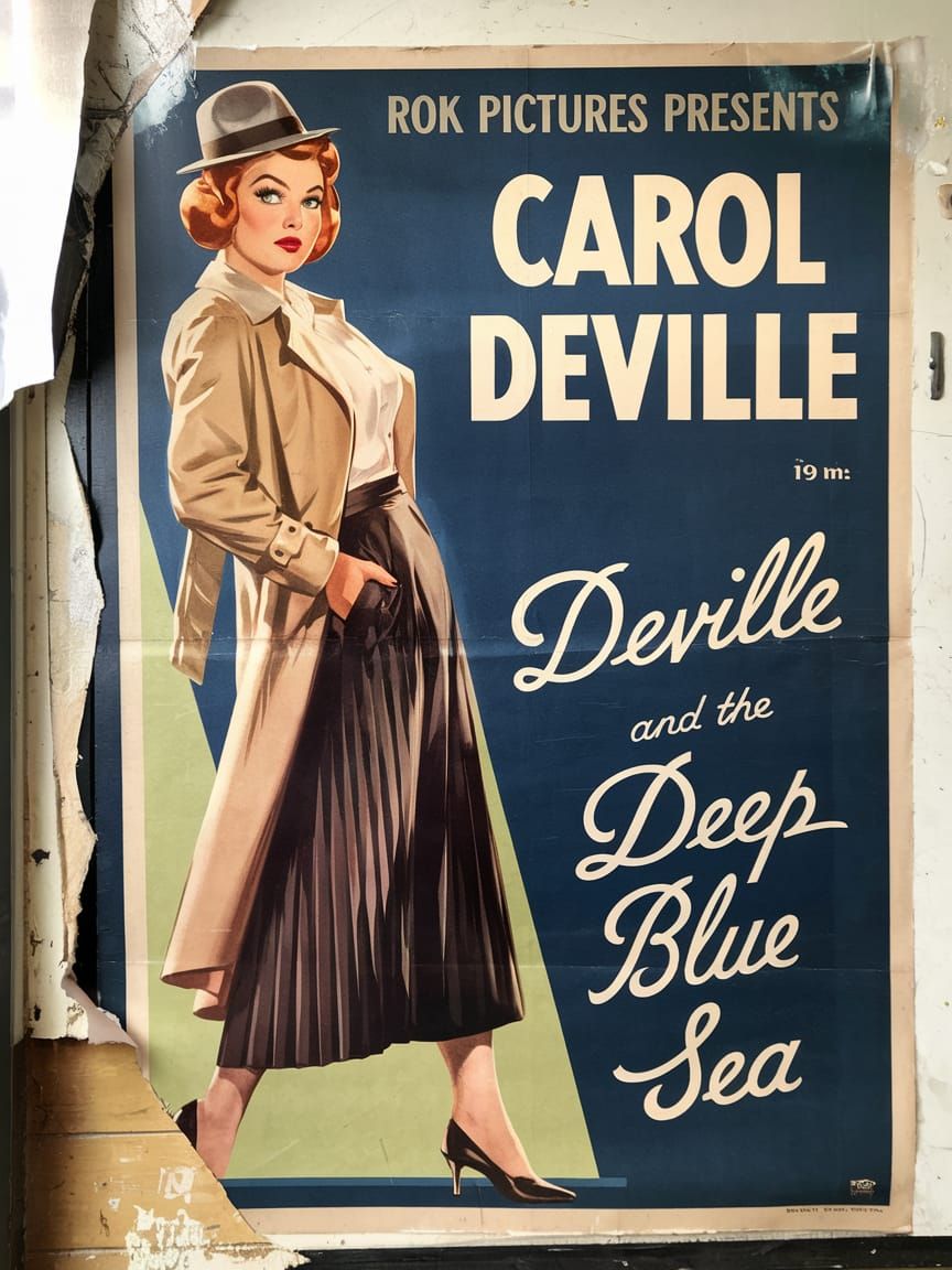 1930s Film Noir Poster of Enchanting Carol DeVille