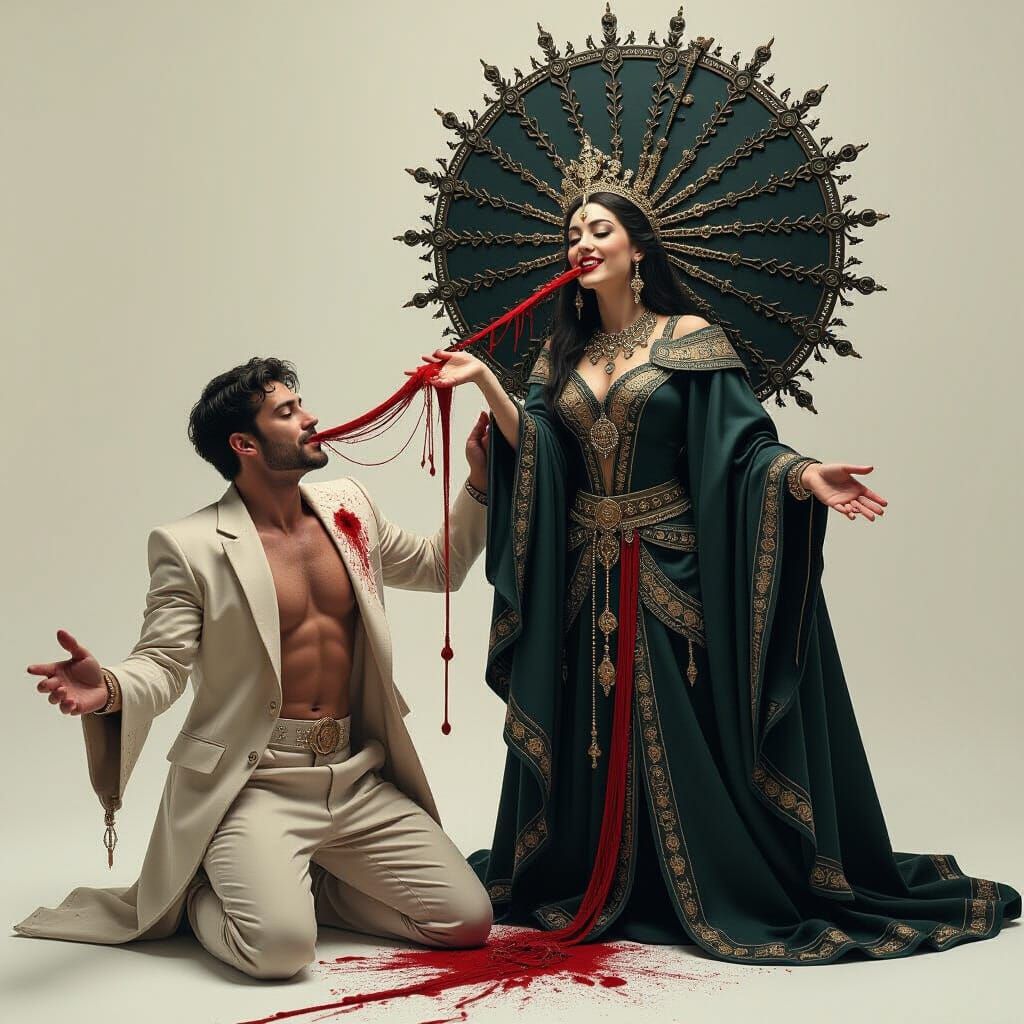 Goddess Devouring a Soul in Dark Surrealism