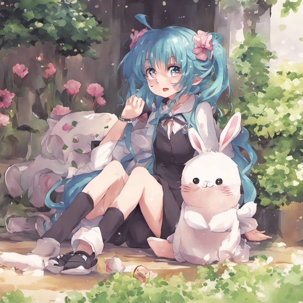 Kawaii Anime Girl in Key Visual Style