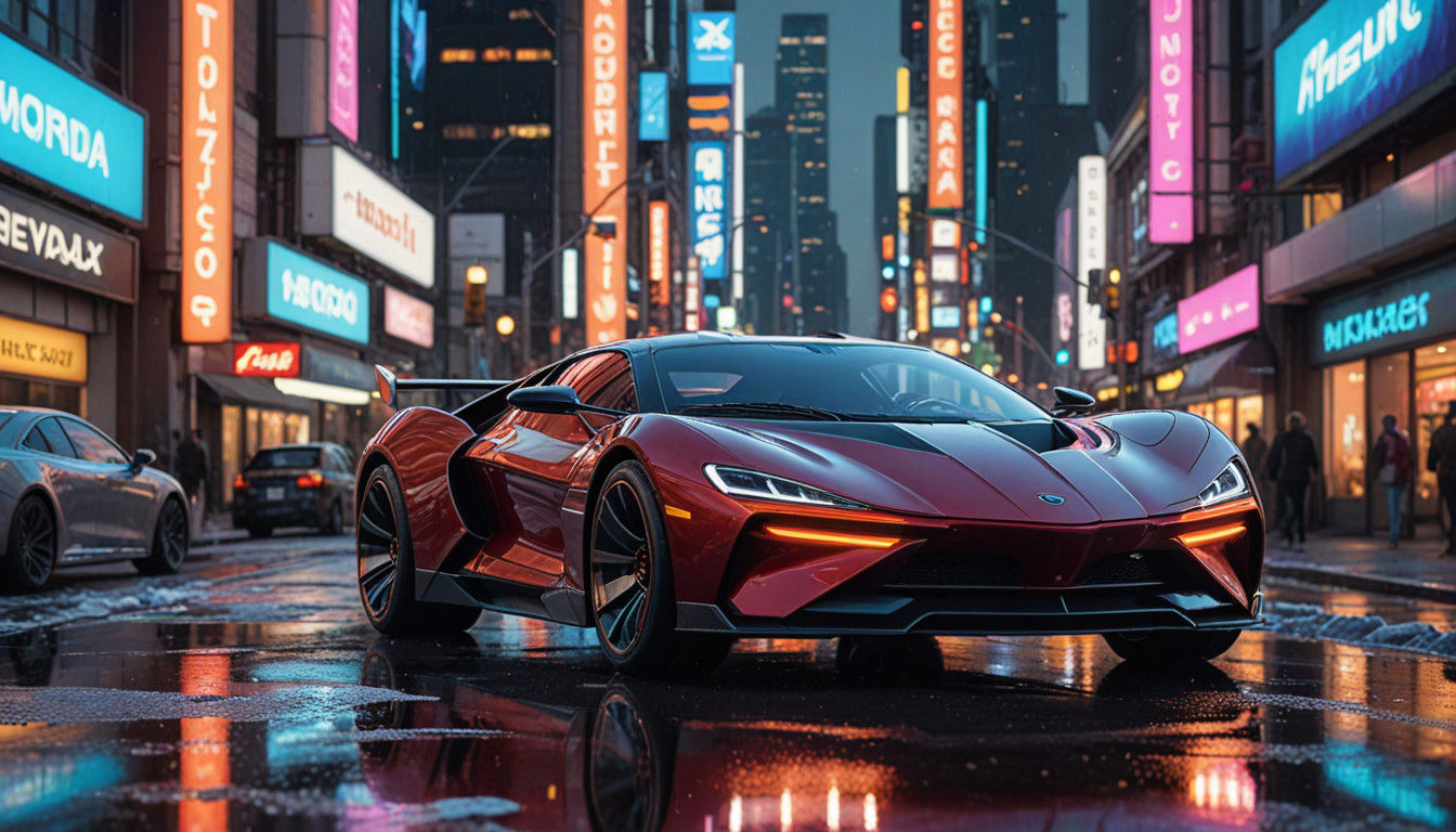 Futuristic Cityscape in Warm, Golden Light