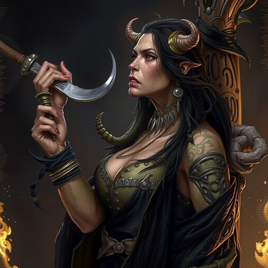 Hulking Dark Fantasy Orc Emerge from Shadowy Landscape