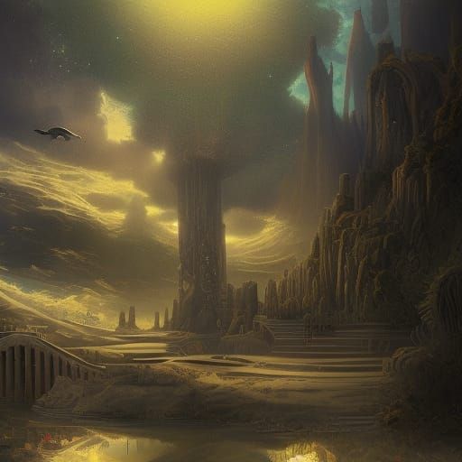 Detailed Matte Painting of Wednesday Addams