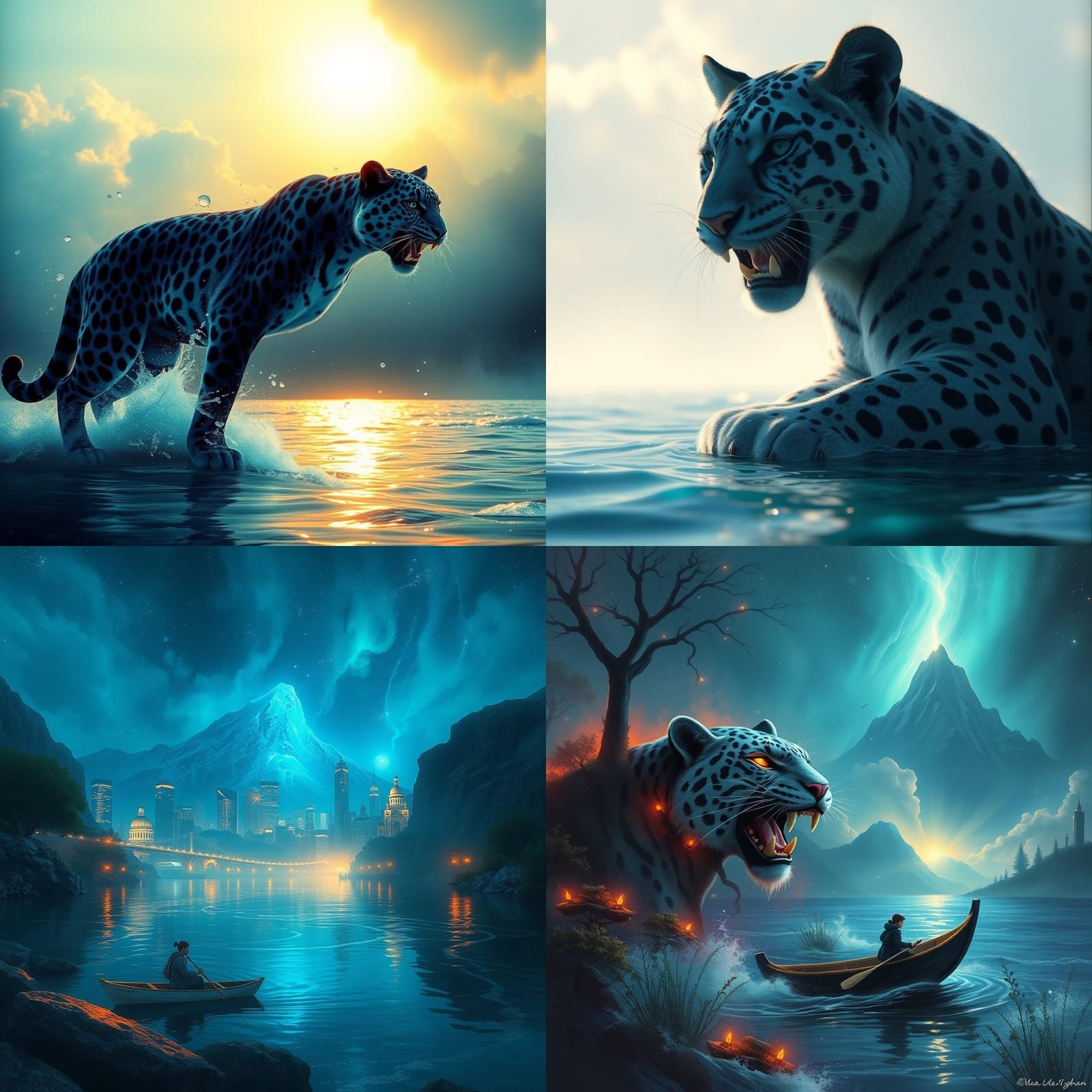 Blue Jaguar Shaman Leading Children Through Time