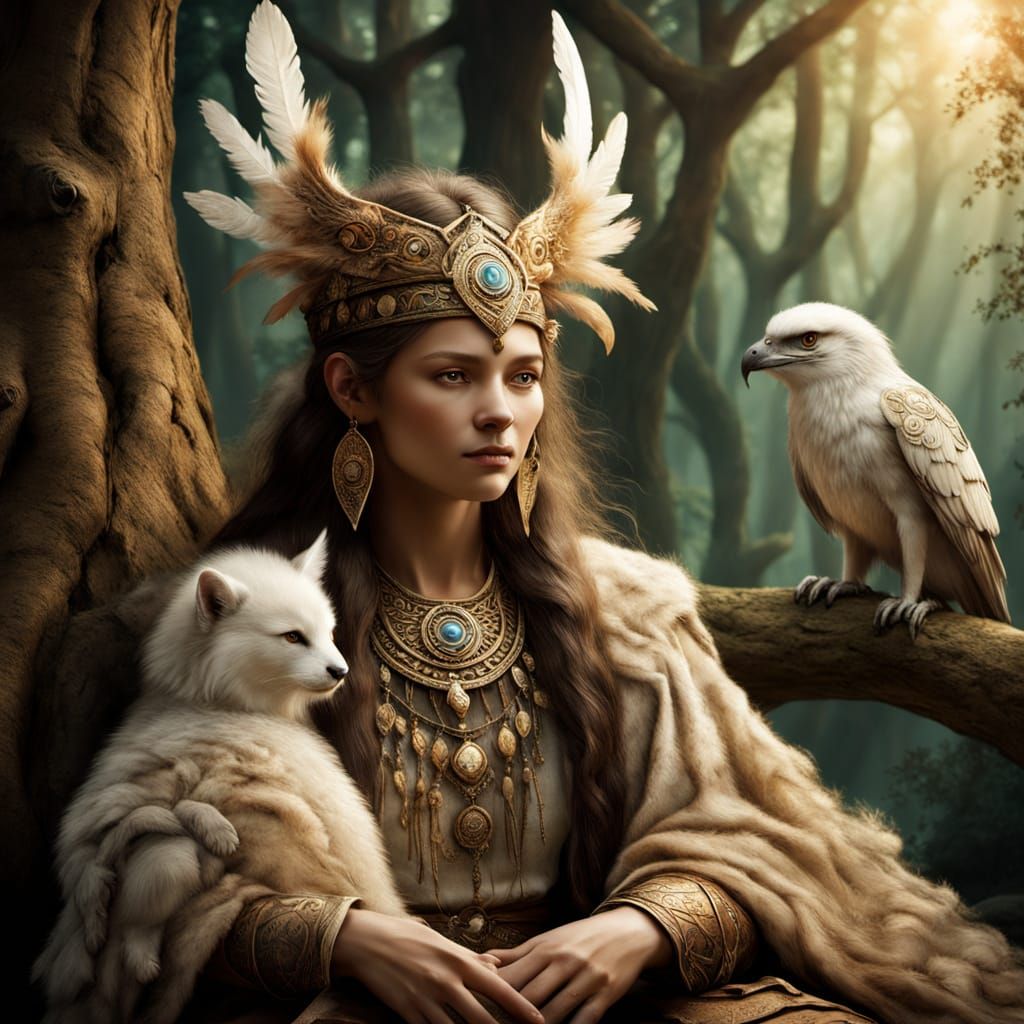 Mesolithic Shaman in Enchanted Forest Cafe