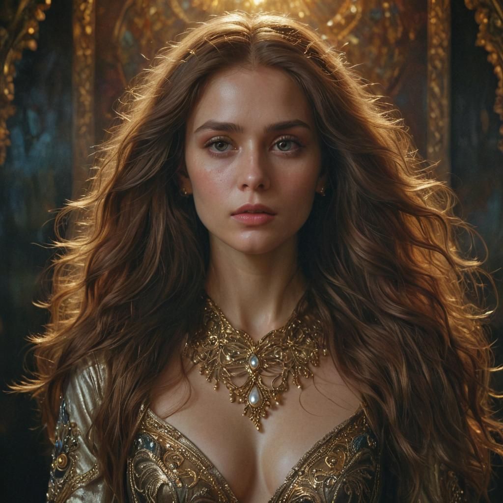 Elegant Woman in Mystical Aura