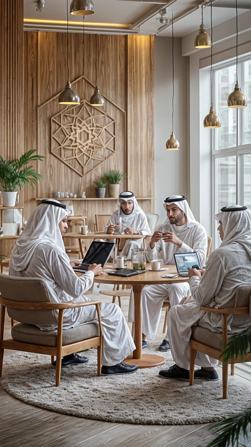 Modern Saudi Entrepreneurs in Co-Working Café