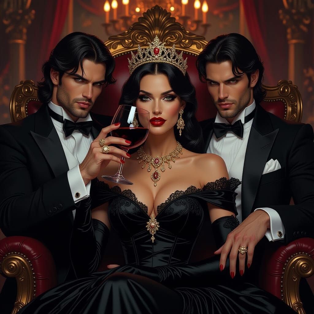 Villainous Princess at Gala in Ash Thorp Style