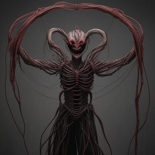 Aberrant Onlooker Z with Flesh Cords and Glowing Eye