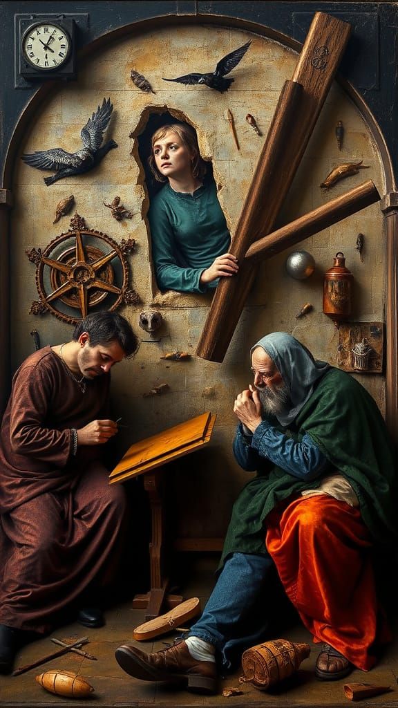 Mad Meg Allegorical Artwork in High Relief Trompe L'oeil Sty...