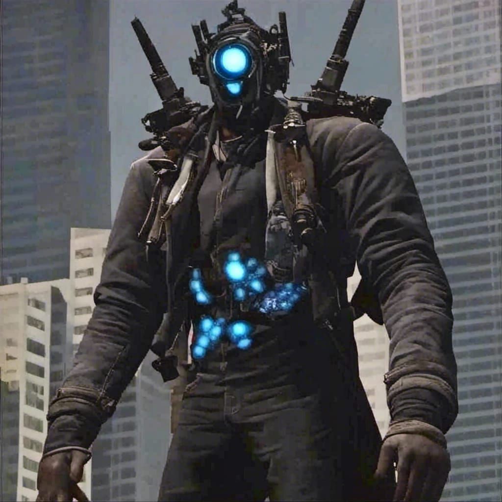 Futuristic Gadget Titan with CCTV Camera Head