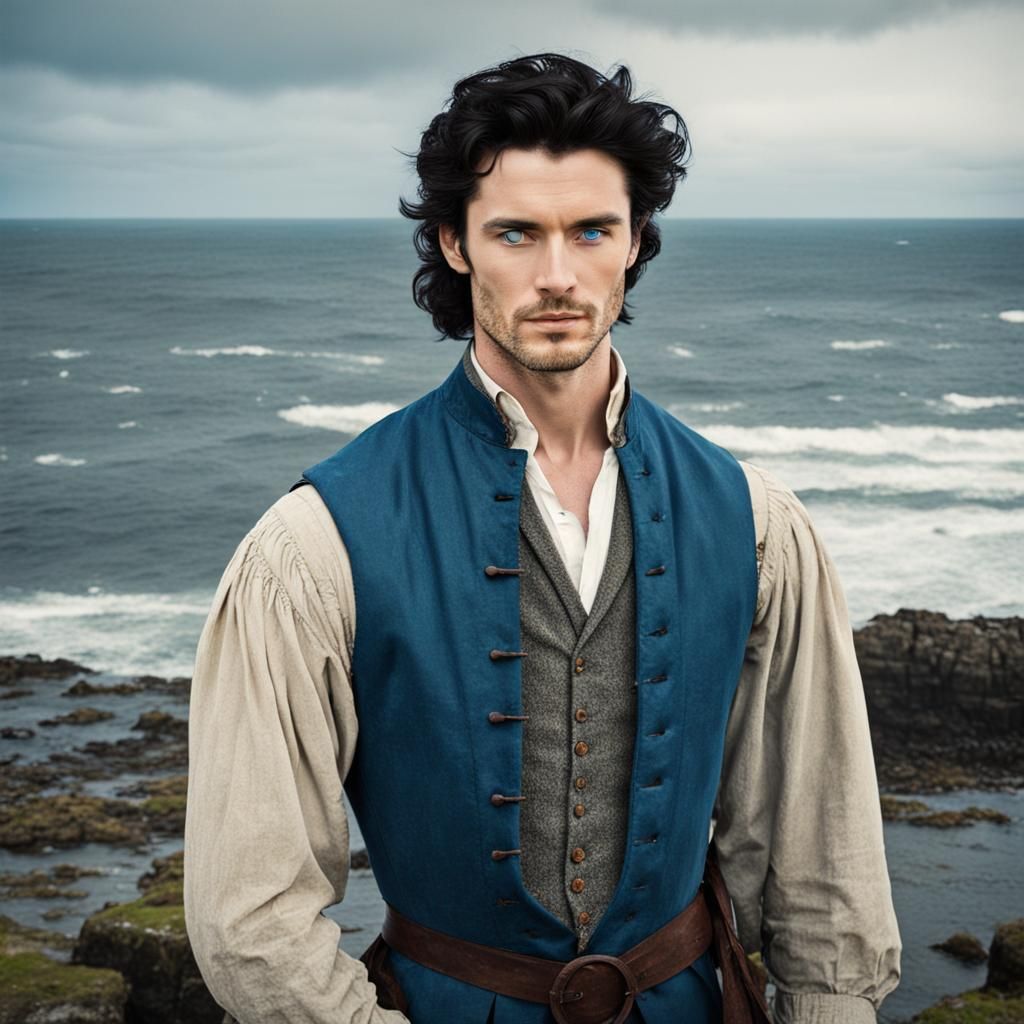 Sixteenth Century Irish Man on Shoreline Portrait