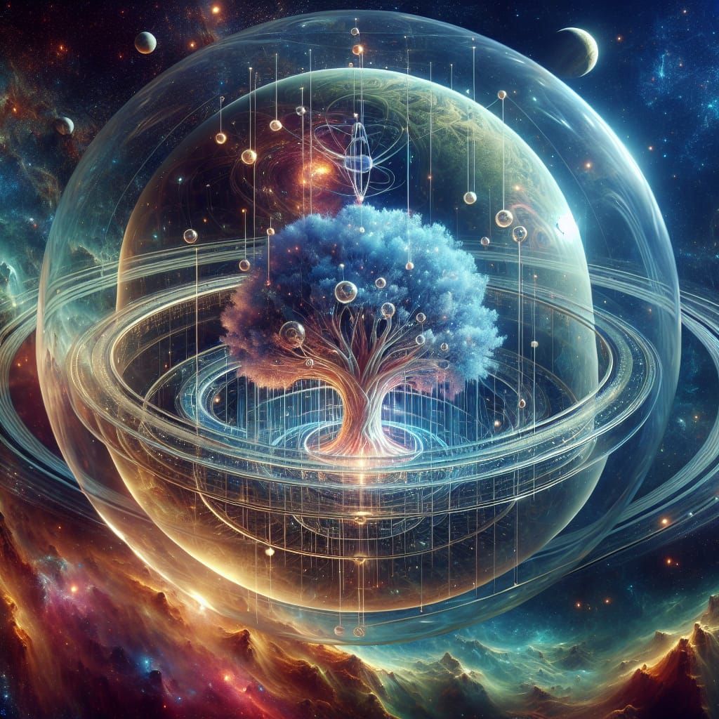 Tree of Life in Glass Apple, Fantasy Concept Art