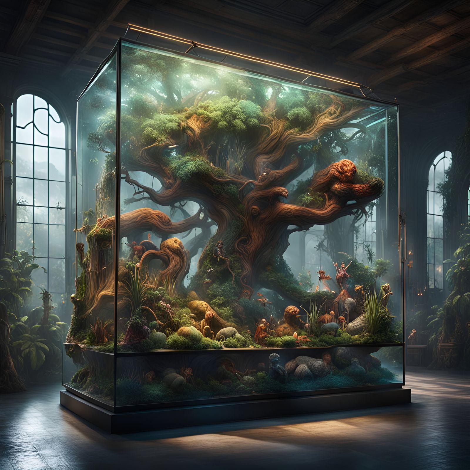 Glass Human Ecosystem: A Detailed Matte Painting