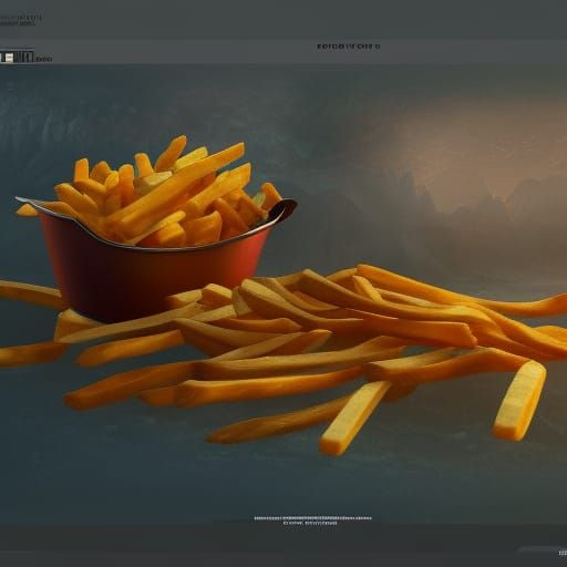 Fantastical French Fries in Detailed Matte Painting