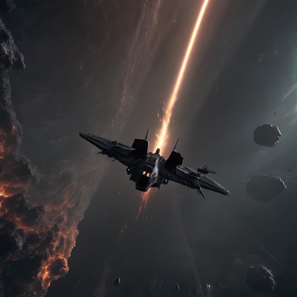 Colossal Black Starship Appears in Orbit