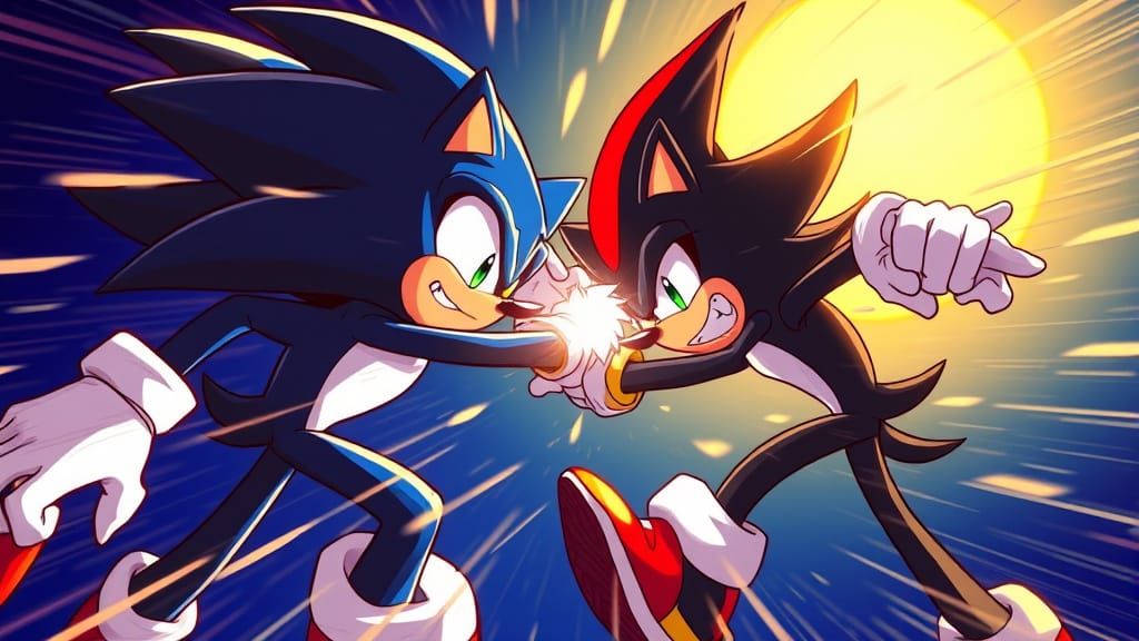 Sonic and Shadow Engage in an Epic Manga-Style Battle