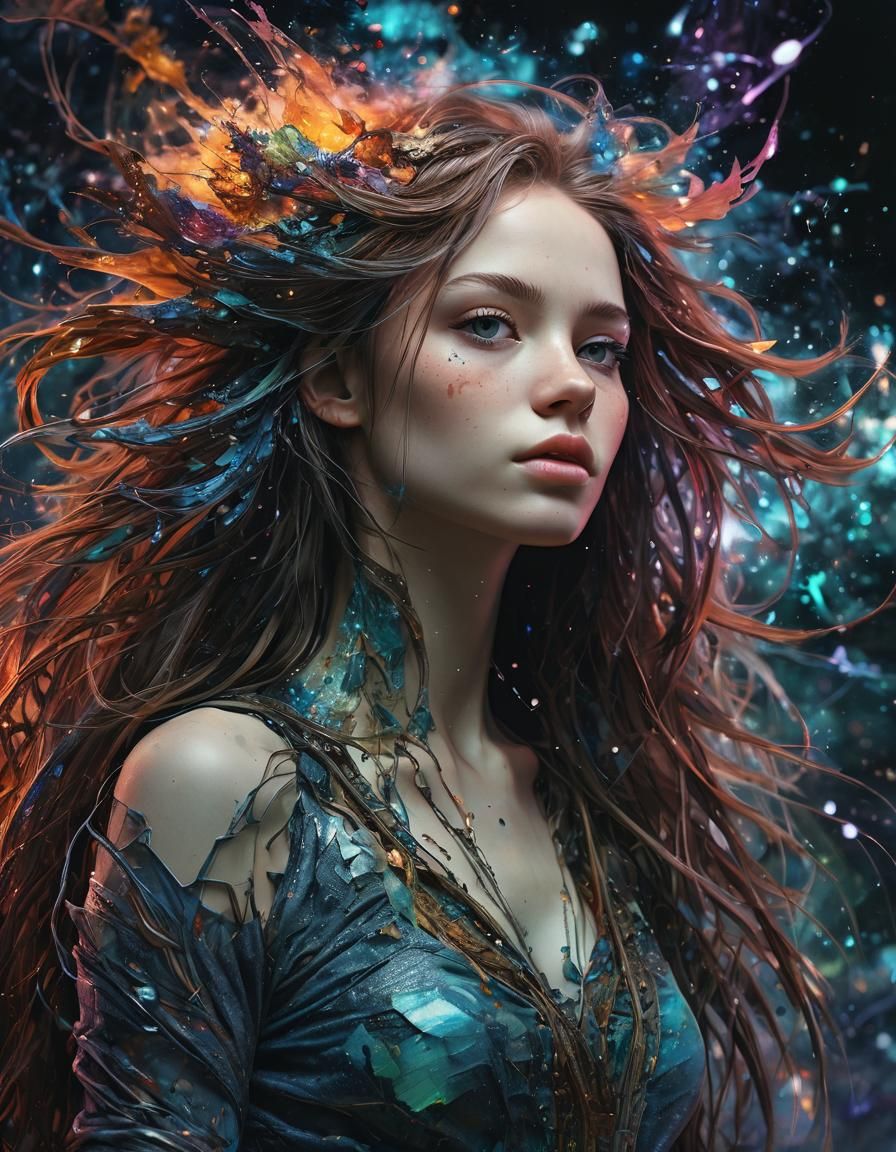 Surreal Cosmic Roadtrip Through a Dark Rainbow Landscape