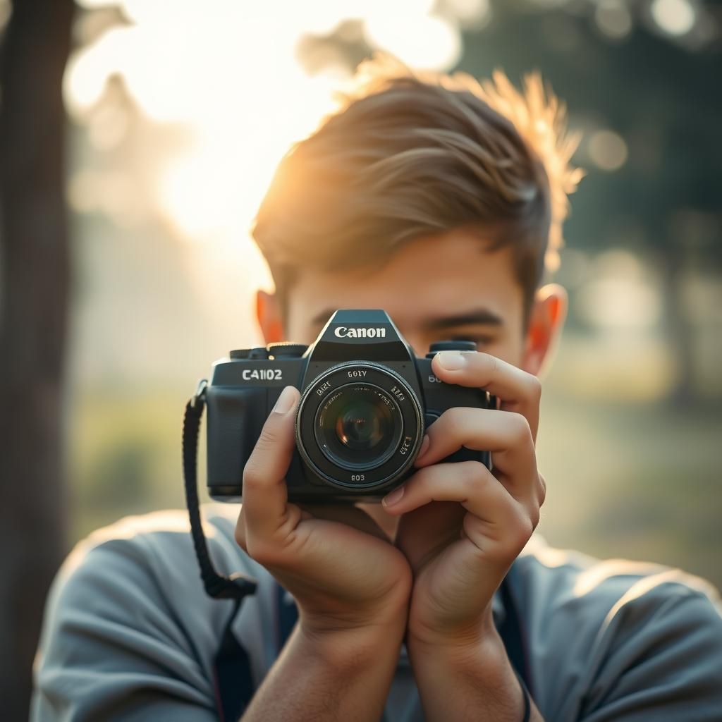 Photographer Captures Serene Landscape with Vintage Camera