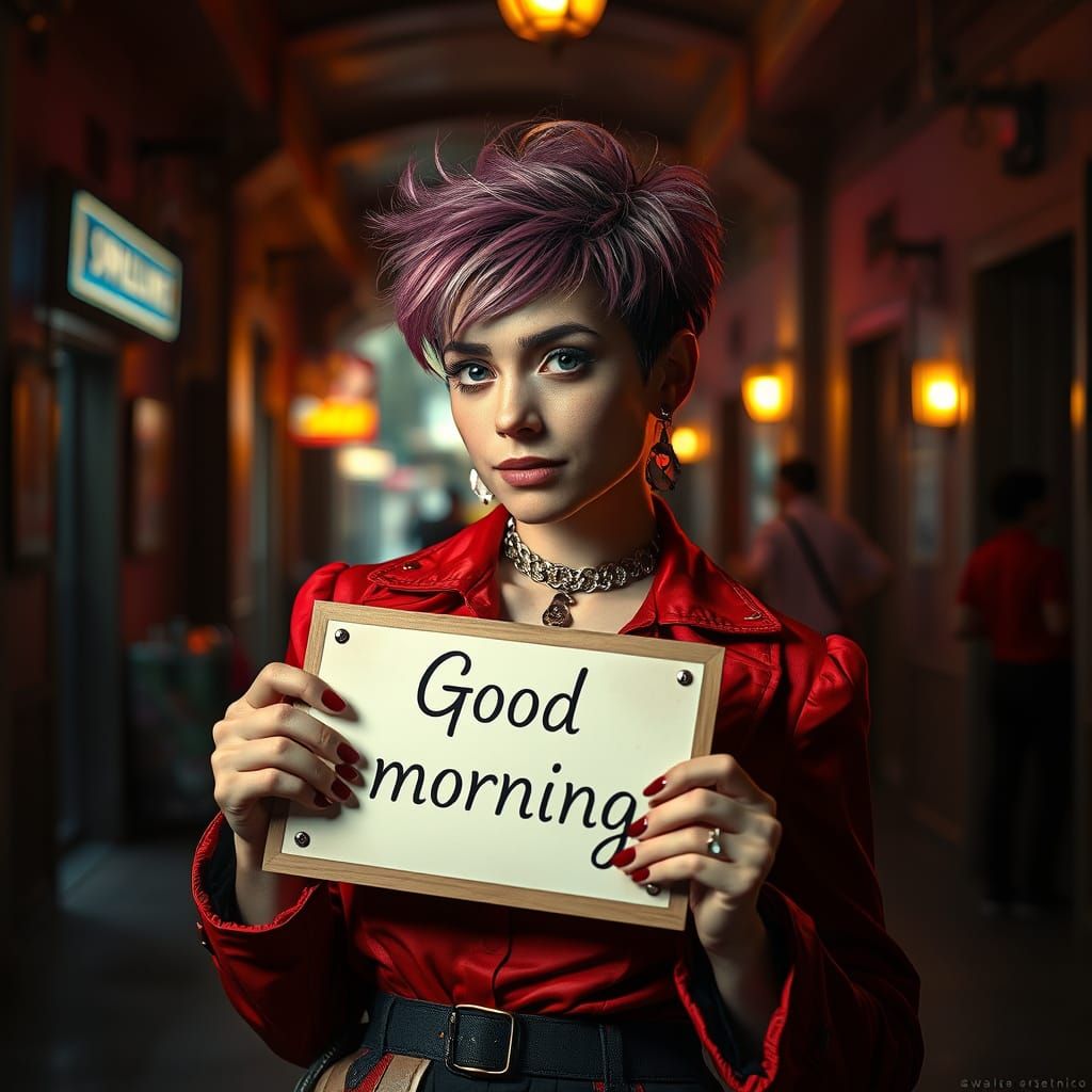 Italian Woman in Surreal Landscape as Digital Art