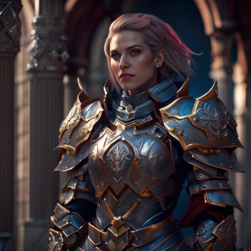 Holy Female Paladin in Heavy Armor