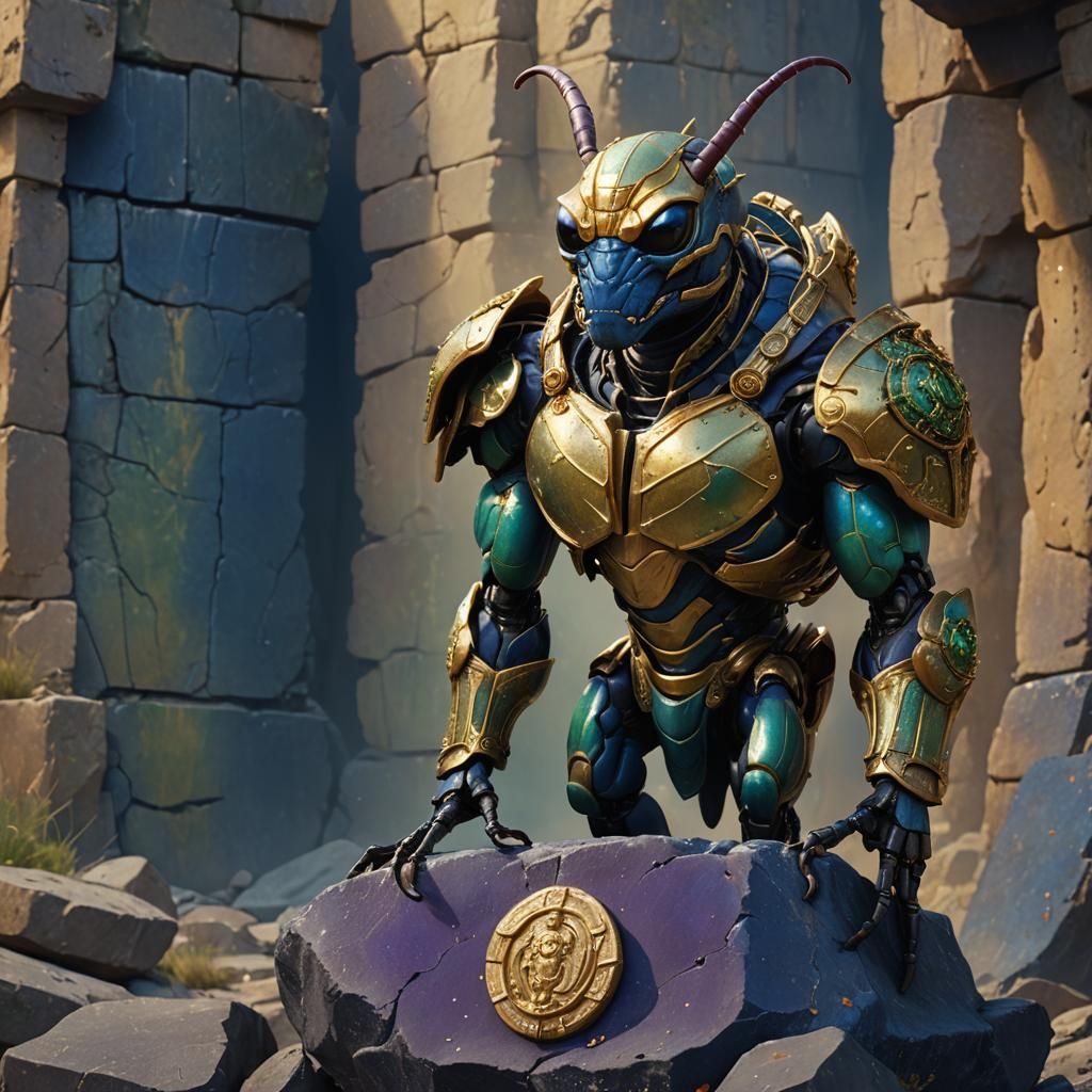 Heroic Muscle Ant Portrait in Matte Painting Style