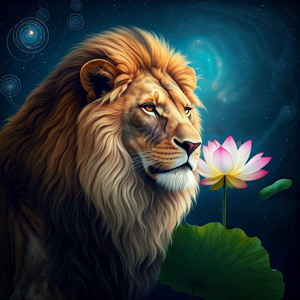 Smelling a lotus flower