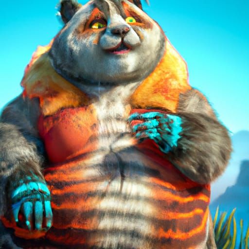 Fattest Panda Fursuit in Detailed Matte Painting