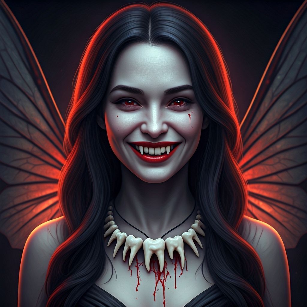 Vampire Tooth Fairy with Bat Wings
