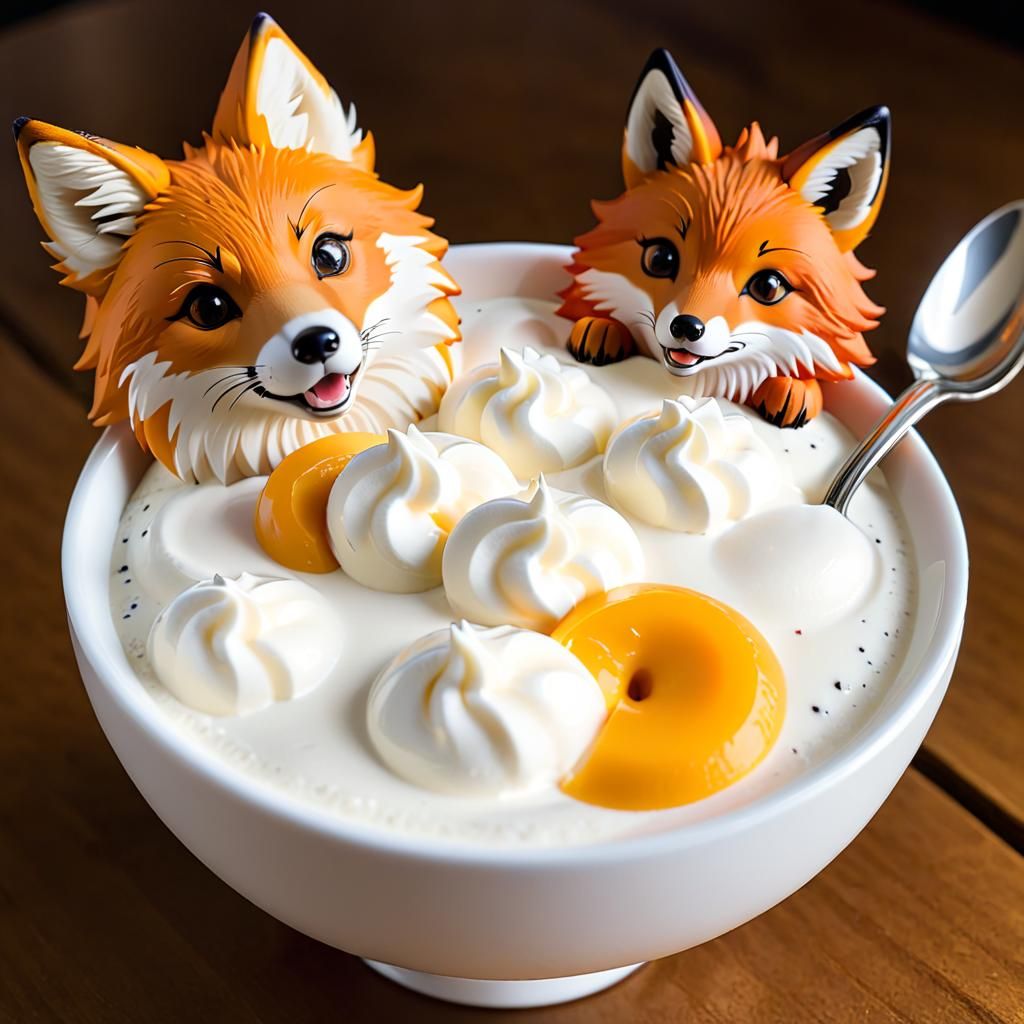 Fox with Ice Cream: AI-Generated Fun