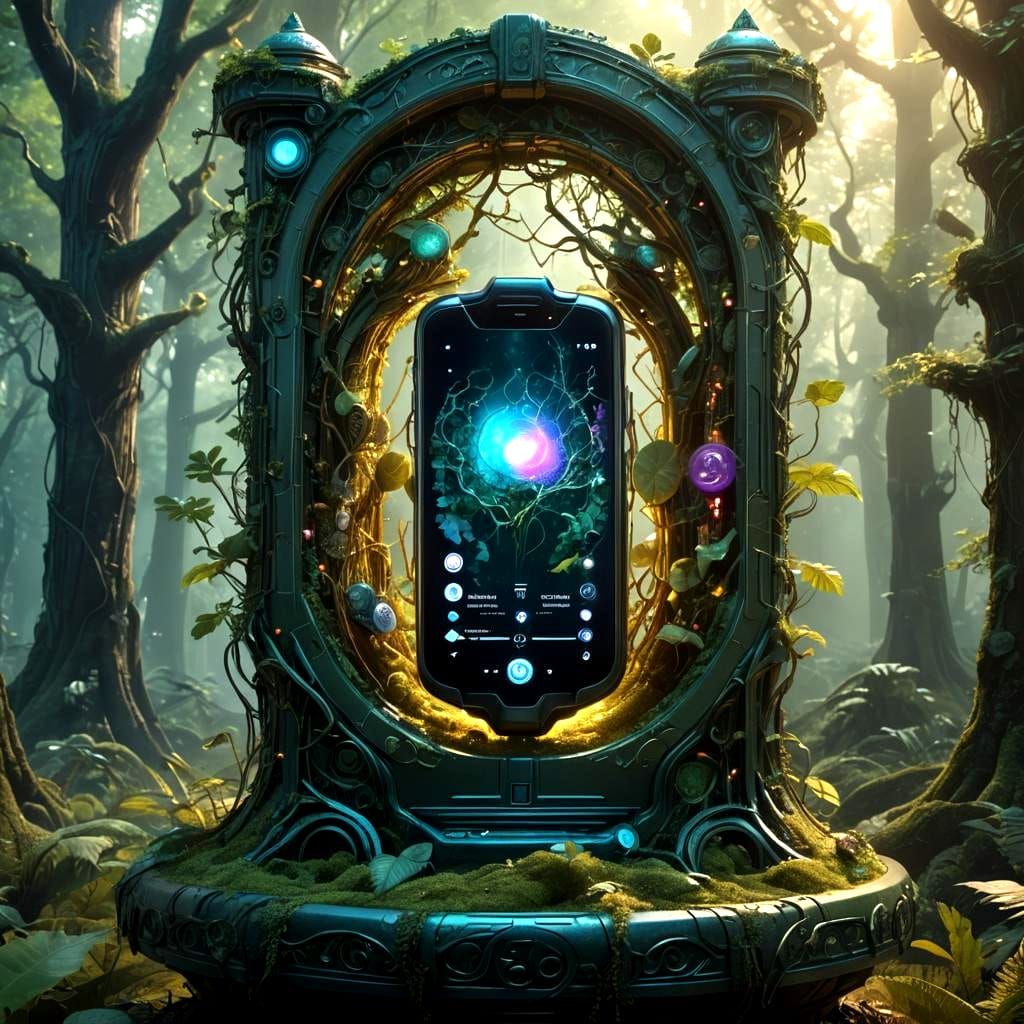 Futuristic Cell Phone Model: Detailed Matte Painting