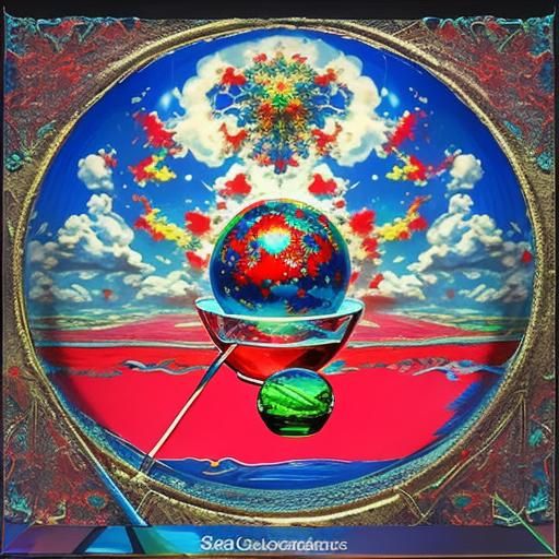 Surreal Sky with Wineglass in Abstract Expressionism