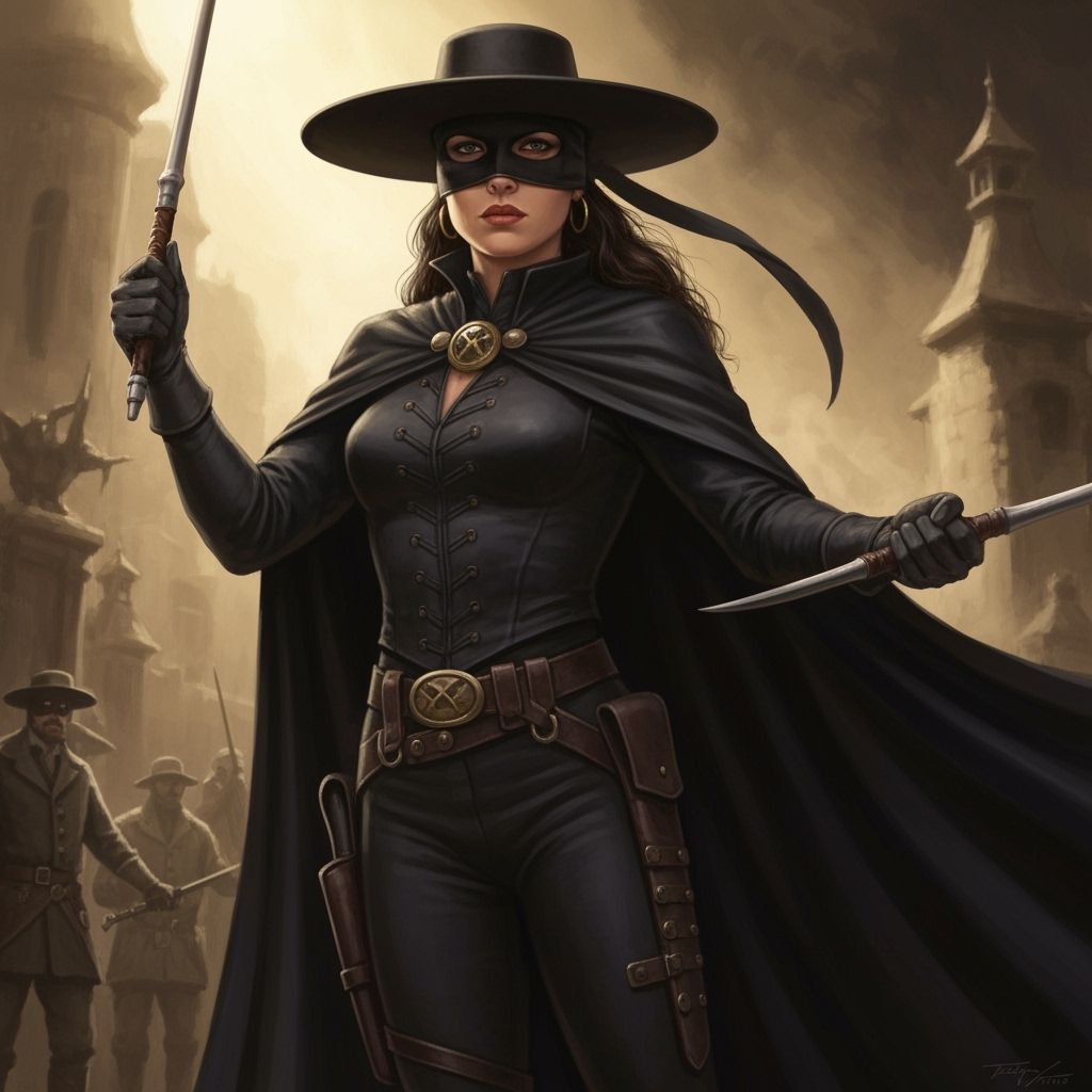 Dawn Juana de la Vega as Zorro in Dramatic Concept Art
