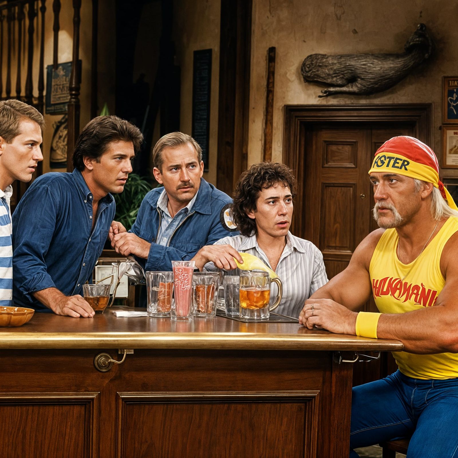 Hulk Hogan in Realistic 1980s Style Crowd Photo