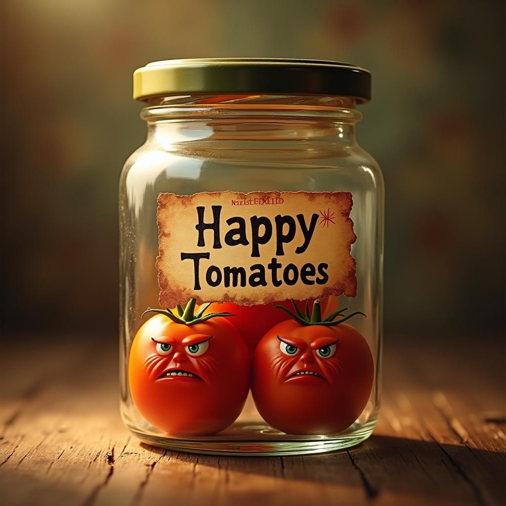 Tomatoes' Silent Scream: Vintage Apothecary Jar